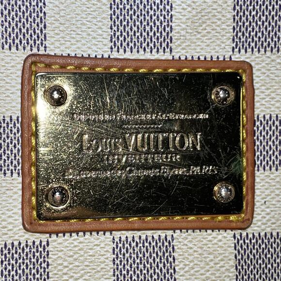 LOUIS VUITTON Eva Shoulder Handbag Damier Azur canvas White Used Women LV *FLAW* - Picture 3 of 17